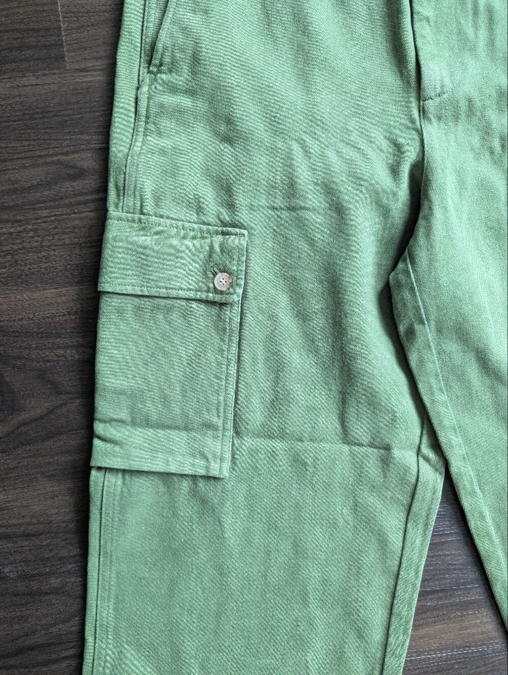NWT J.Crew Green Wide Leg Cargo Heavyweight Twill Pants 28 High Rise Gorpcore - Picture 4 of 9